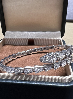 高定18K金镶嵌满钻蛇镯