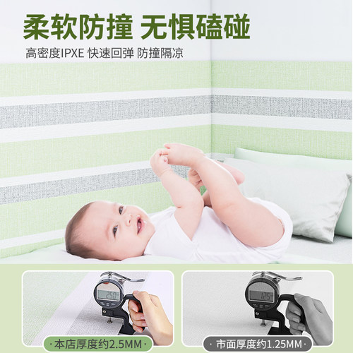 床边墙围贴榻榻米防撞软包床围墙贴自粘防水防潮侧靠墙垫墙壁贴纸 - 图0