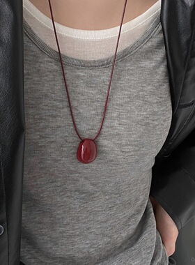 时尚百搭长款豆豆蜡绳项链女网红ins博主同款卫衣链高级感锁骨链
