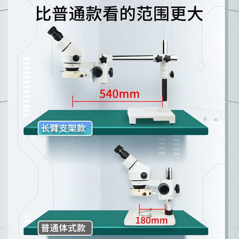 GAOPIN长臂大万向支架连续变倍双目体视显微镜45倍解剖雕刻手机主