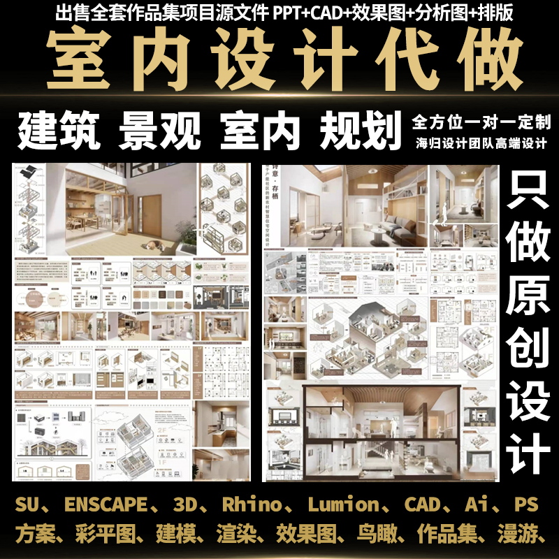 室内建筑规划设计鸟瞰效果图渲染制作景观环艺设计代画su建模代做 - 图1