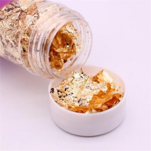 1PCS Genuine Gold Leaf Schabin Flakes 2g Gold Decorative Dis - 图2