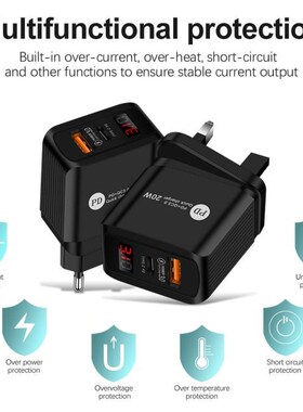 PD 20W QC 3.0 Phone Charge Adapter USB Type-C 12V Universal