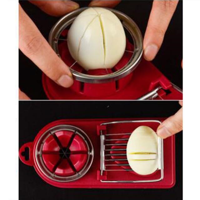 1pc Cooking Tools 2in1 Cut Multifunction Kitchen Egg Slicer - 图1