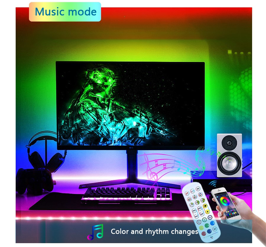 Music Wifi Smart LED Strip Control RGB Light 2835 5050 5m/10 - 图1