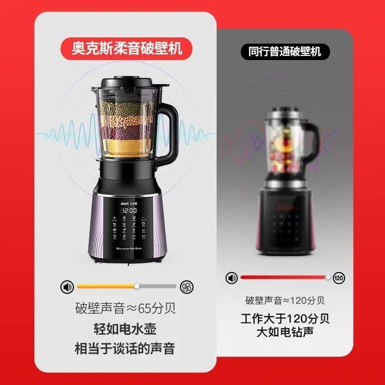 奥克斯破壁机家用多功能全自动加机新款热料理机静低音免过滤豆浆,淘宝优惠券,粉丝福利购,淘宝优惠卷