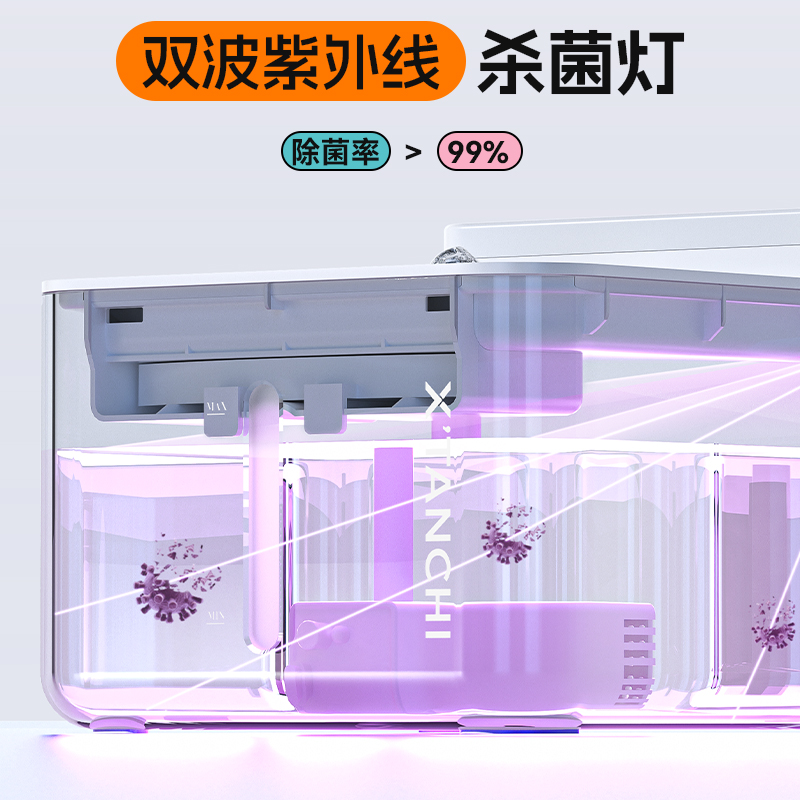 小甜橙猫咪饮水机宠物自动饮水器消毒杀菌恒温加热无线感应流动水 - 图0