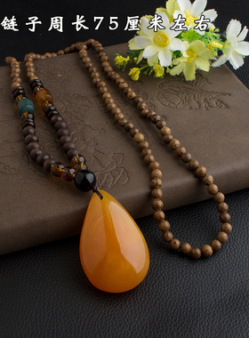 蜜蜡项链民族风男女款木珠链