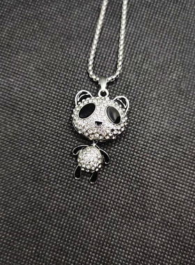 项链新款潮可爱摇摆小熊猫挂件男嘻哈女生吊坠情侣毛衣卫衣链配饰