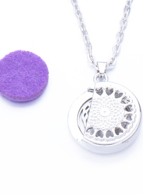 跨境亚马逊希音Temu镂空香薰香水项链吊坠扩散器项饰品圆形