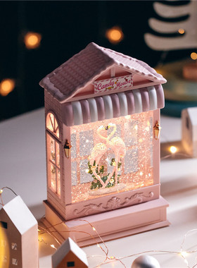 创意糖果屋灯光飘雪送女孩闺蜜生日情人节礼物风灯音乐盒八音盒
