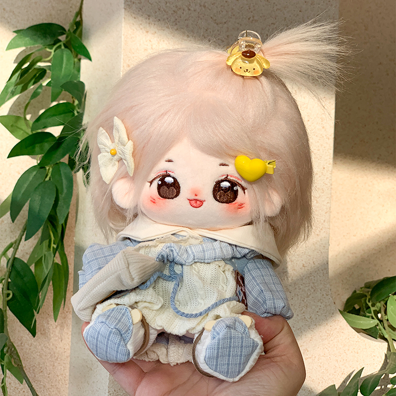 原创恬豆棉花娃娃20cm裸娃可爱毛绒玩偶无属性可拆耳公仔可动人偶 - 图0