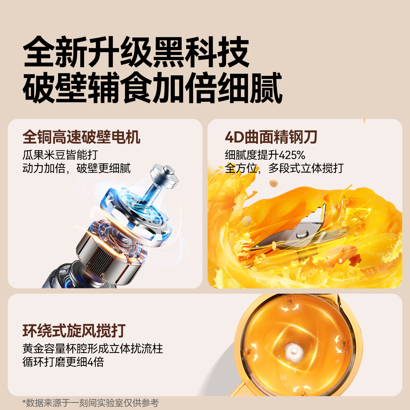 一刻间破壁机家用婴儿辅食料理机小型迷你豆浆机烹饪机宝宝米糊机,淘宝优惠券,粉丝福利购,淘宝优惠卷