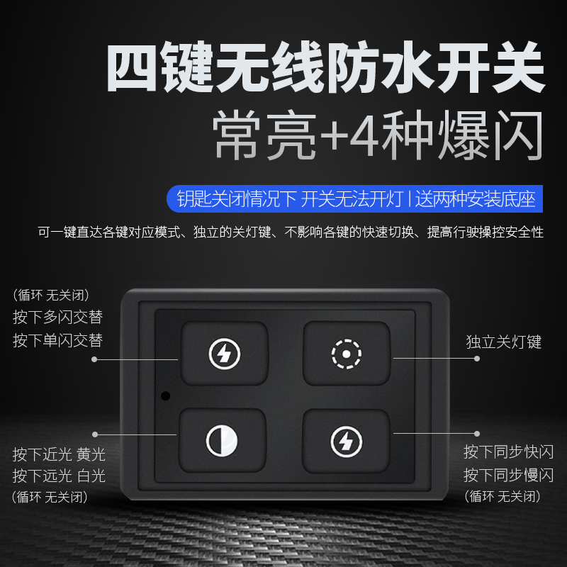 摩托车射灯 强光灯带透镜铺路灯切线远近光一体超亮改装led爆闪灯 - 图1