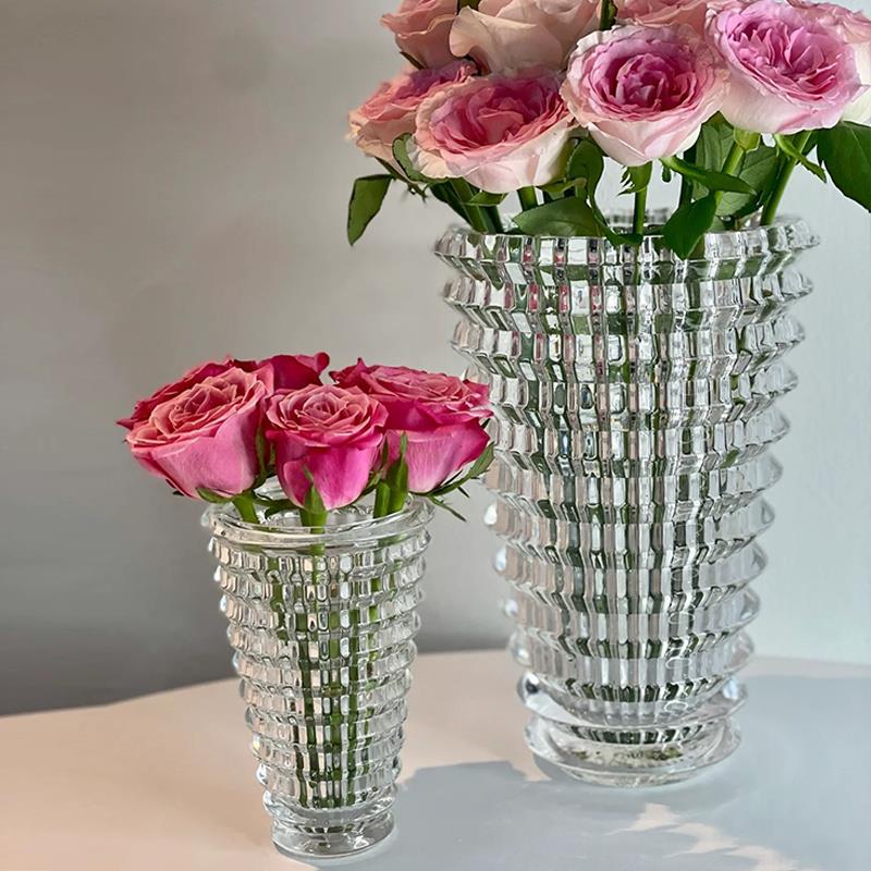 欧式水晶玻璃花瓶高级感客厅餐桌透明插花摆件网红ins风鲜花花瓶 - 图2