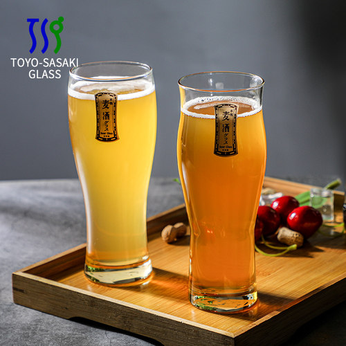 东洋佐佐木日本进口无铅玻璃啤酒杯日式本格琥珀色家用精酿小麦杯 - 图1