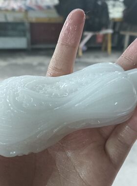 和田色玉白菜手把件白色绿青玉把玩件玉石白玉百财手玩件简约