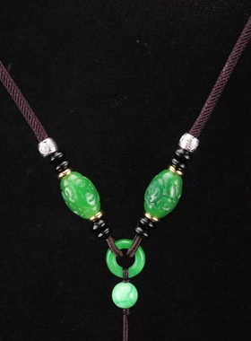 高端纯手工编织玉佩吊坠挂绳