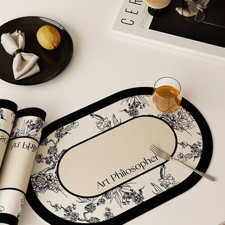 新中式餐垫仪式感高级吸水防滑防尘杯垫免洗可擦隔热餐盘碗碟垫,淘宝优惠券,粉丝福利购,淘宝优惠卷
