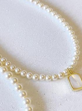 新款浪漫爱心锆石钻项链女士潮品高品施家珍珠轻奢法式锁银针