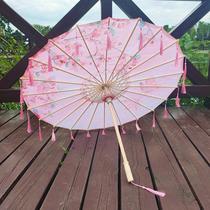 Oil Paper Umbrella Ancient Wind China Wind Dance Table Performance Umbrella Hanfu Qipao Gown Flow Su With Ears Children Dancing Umbrella Photo