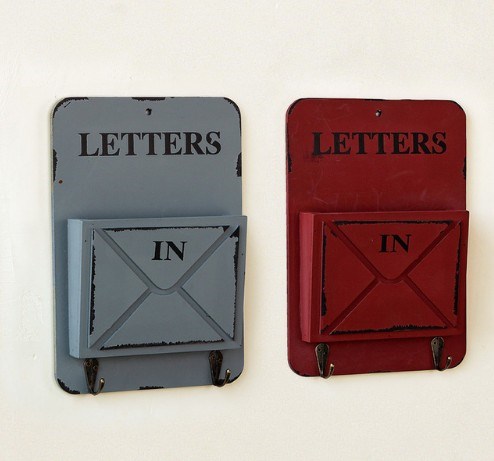 MIRI NEW Wooden Box Wall Storage Hook Vintage Letter Box Han - 图2