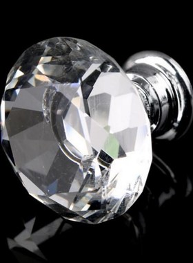 10 Pcs 30mm Diamond Shape Crystal Glass Door Handle Knob 适