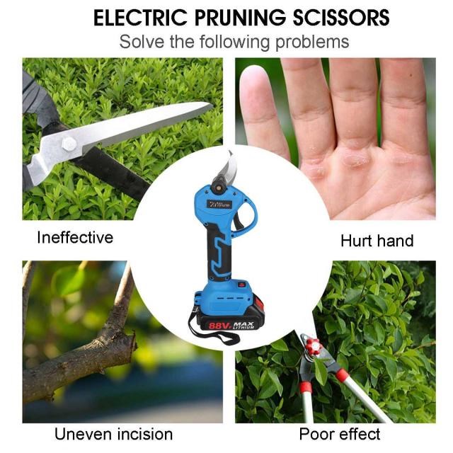 88V 30mm Cordless Pruner Electric Pruning Shear With 18000mA - 图0