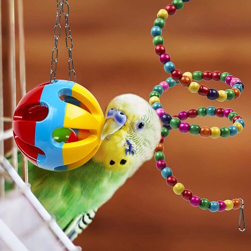 10 Pack Bird Cage Toys for Parrots Reliable & Chewable - Swi - 图0