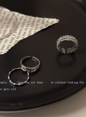 轻奢小众超闪小猪鼻孔锆石食指戒