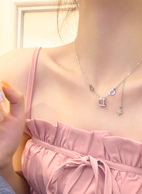 D字母轻奢百搭ins锁骨链