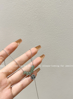 新中式玉石福字新款网红颈链