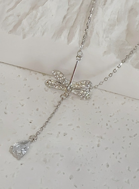 蜻蜓点水s925纯银锁骨链