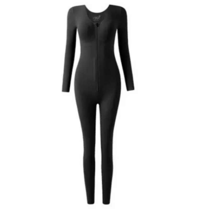 秋冬爆款排扣拉链强压加绒加厚长袖长裤连体塑身衣带胸垫免穿内衣,淘宝优惠券,粉丝福利购,淘宝优惠卷