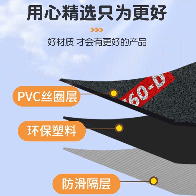 Electric vehicle floor mat and seat cushion combination waterproof and breathable