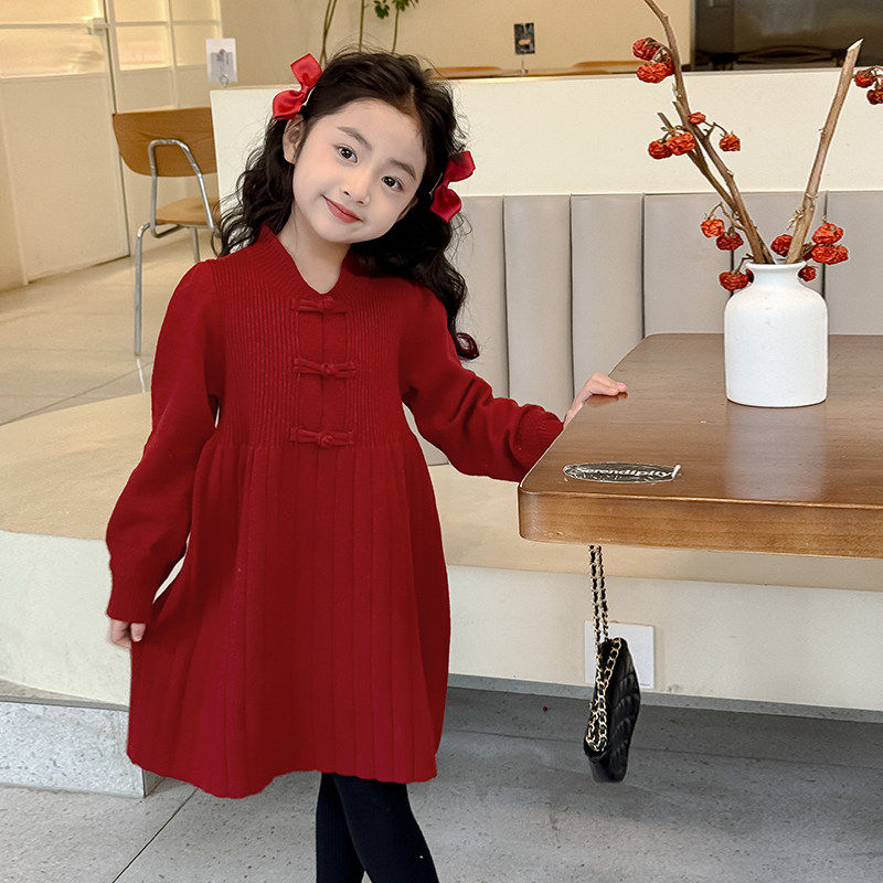 女童红色连衣裙2026新款儿童中式拜年服公主裙周岁礼服小女孩裙子,淘宝优惠券,粉丝福利购,淘宝优惠卷