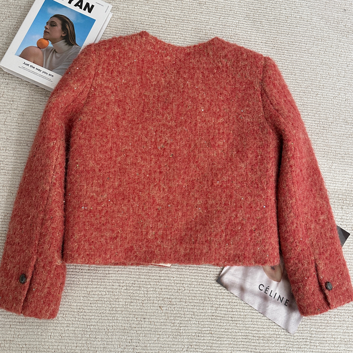 米米感橘调亮片羽绒小香外套～补单款羽绒服(含90白鸭绒)33233052 - 图3