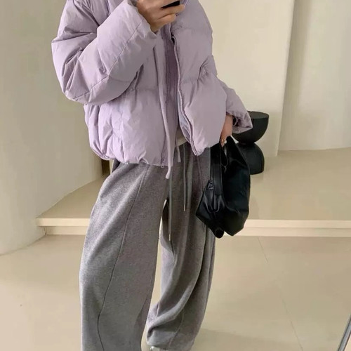 米米时尚设计感百搭韩系加厚羽绒外套羽绒服(含50白鸭绒)81175 - 图3