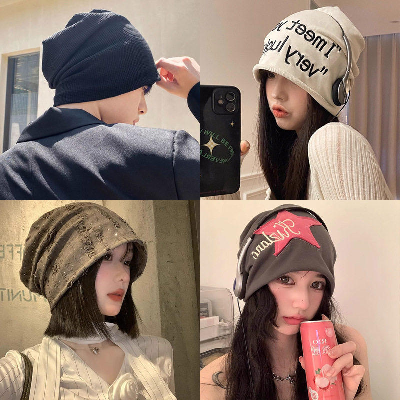 冬天毛绒针织冷帽女生白色温柔保暖兔毛堆堆帽高品质卷边套头帽子,淘宝优惠券,粉丝福利购,淘宝优惠卷