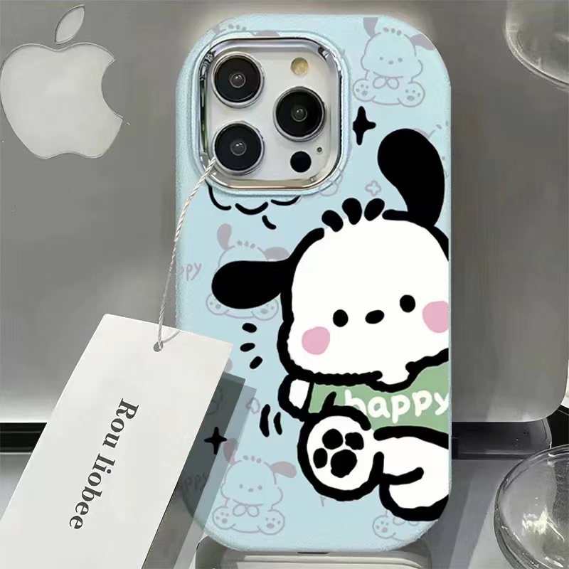 液态硅胶可爱凯蒂猫适用苹果15pro手机壳iphone14plus高级13帕恰狗12新款11promax金属镜框xs女xr防摔保护套 - 图0