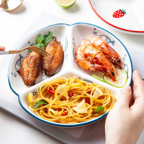 Creative dinner plate Home Ceramic Divided Trays Baby Dishes Day Style Children Breakfast Tray One-food tableware