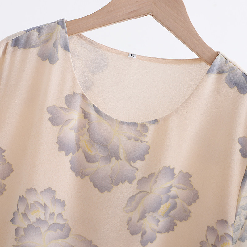 小个子妈妈气质夏装新款短袖T恤上衣母亲节中老年女雪纺套装洋气,淘宝优惠券,粉丝福利购,淘宝优惠卷