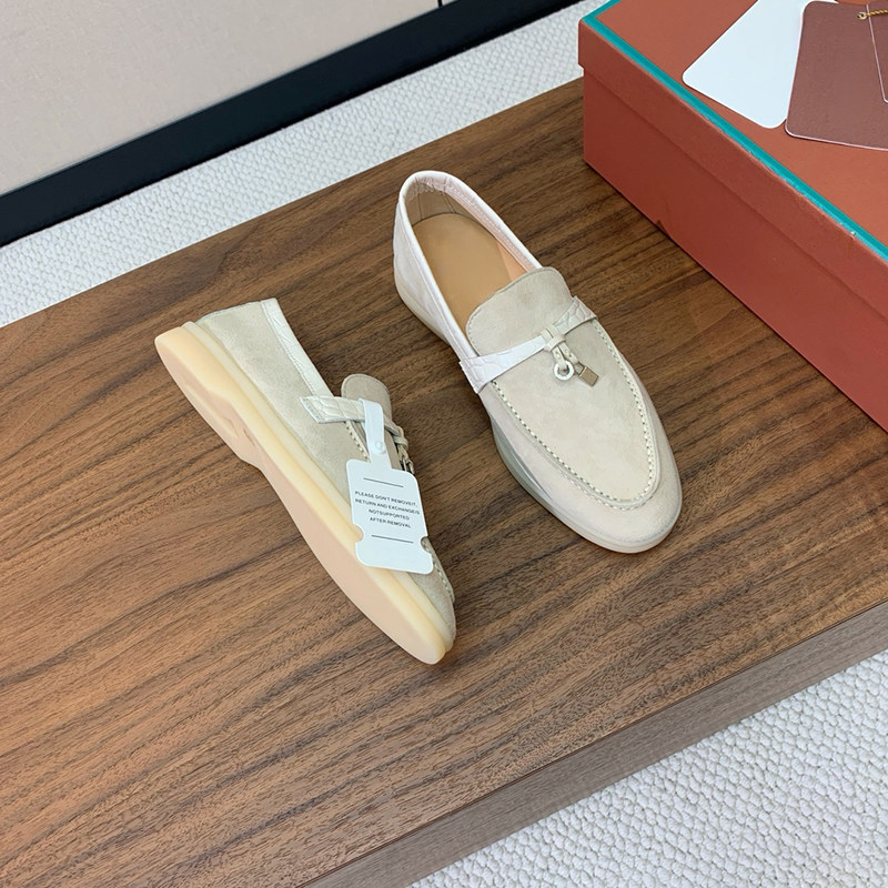 LP一脚蹬乐福鞋女麂皮意大利纯原平底流苏休闲懒人豆豆鞋男老钱风,淘宝优惠券,粉丝福利购,淘宝优惠卷