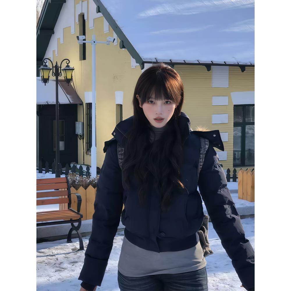 显瘦外套女藏青色冬季高级棉服2025新款小个子加厚棉衣短款菲奥娜,淘宝优惠券,粉丝福利购,淘宝优惠卷