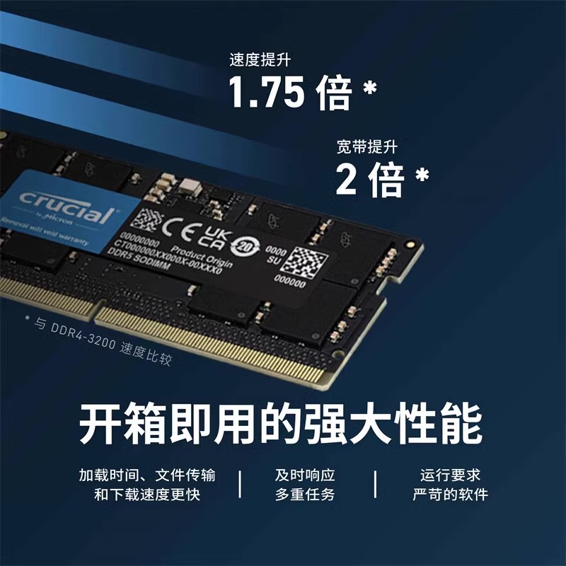 英睿达DDR5 5600 16G 24G 32G 48GB内存条镁光4800频率笔记本电脑 - 图1