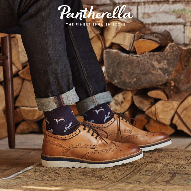 英国Pantherella有机棉袜子男春夏中筒袜透气时尚动物织图YS4065 - 图0
