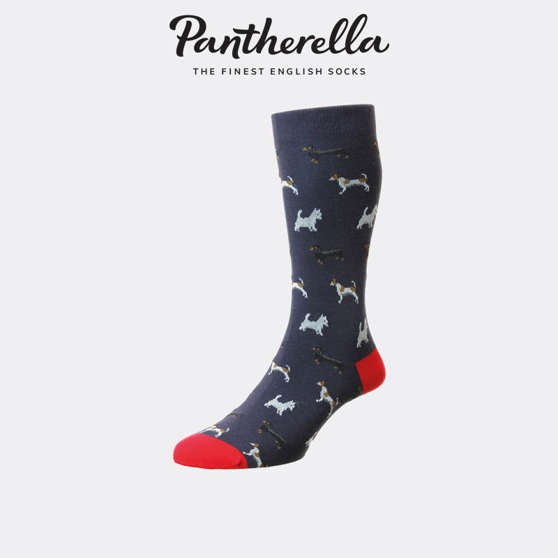 英国Pantherella有机棉袜子男春夏中筒袜透气时尚动物织图YS4065 - 图1