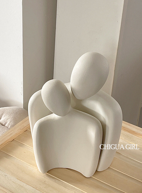 速发风抽象拥抱情术人物摆件简家创意艺侣客厅玄关电视柜约居装饰