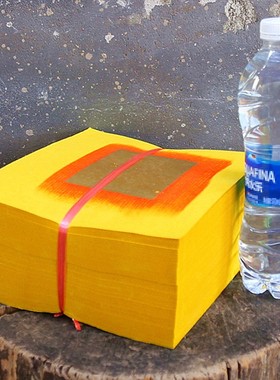 速发潮汕金八箔手工单面真锡箔纸元宝祈福还愿烧纸福纸品1捆500张