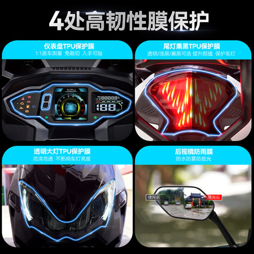 适用三阳TL500/508贴纸仪表膜显示屏透明TPU大灯保护贴膜改装配件 - 图2